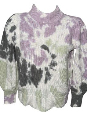 Women’s Madewell Tie Dye Green/Purple Mock Neck Sweater - S